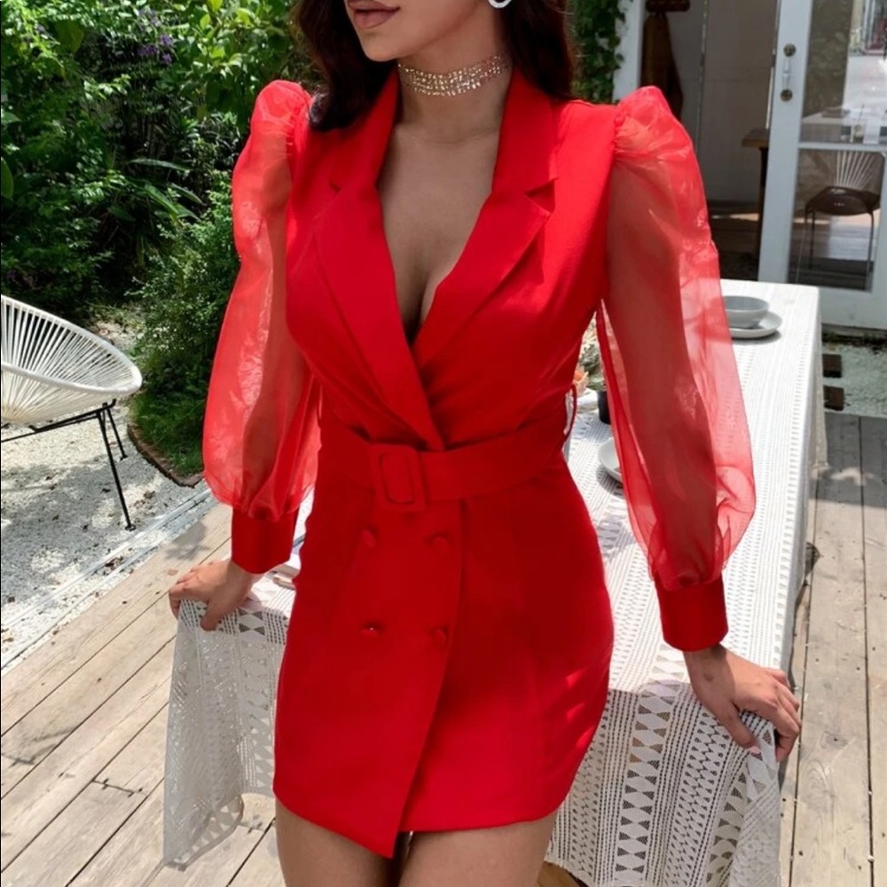 Red Blazer Dress